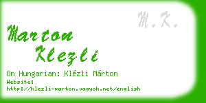 marton klezli business card