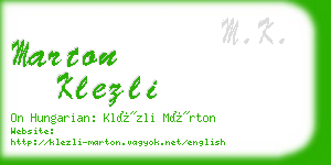 marton klezli business card